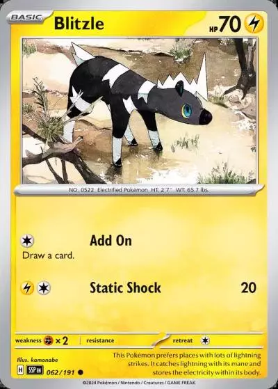 Blitzle 62/191 Surging Sparks Pokemon card