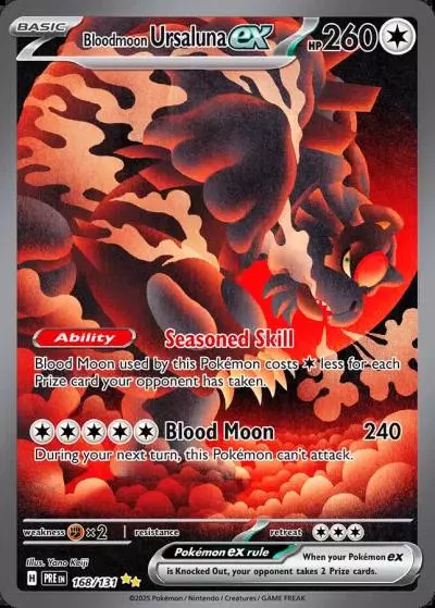 Bloodmoon Ursaluna ex 168/131 Prismatic Evolutions Pokemon card
