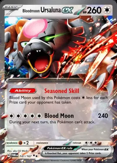 Bloodmoon Ursaluna ex 141/167 Twilight Masquerade Pokemon card