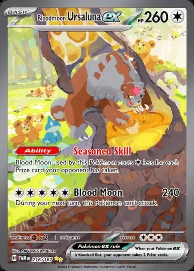 Bloodmoon Ursaluna ex 216/167 Twilight Masquerade Pokemon card