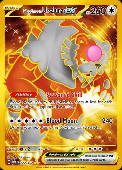 Bloodmoon Ursaluna ex 222/167 Twilight Masquerade Pokemon card