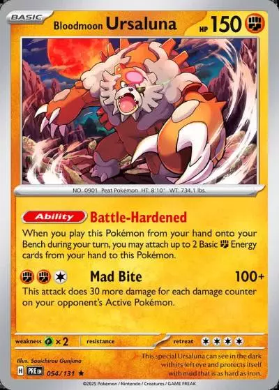 Bloodmoon Ursaluna 54/131 Prismatic Evolutions Pokemon card