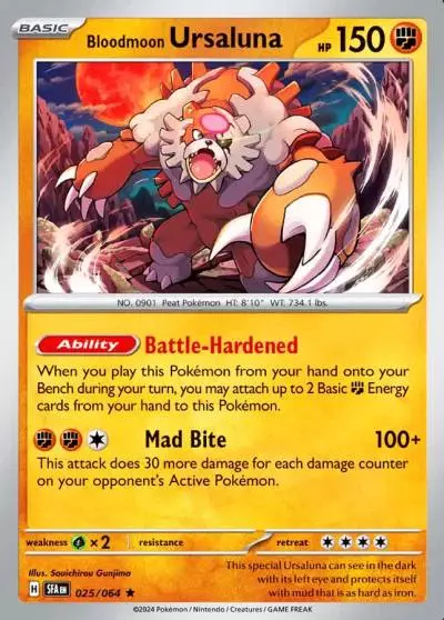 Bloodmoon Ursaluna 25/64 Shrouded Fable Pokemon card