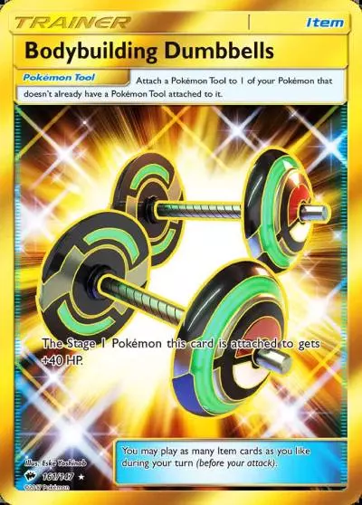 Bodybuilding Dumbbells 161/147 Burning Shadows Pokemon card