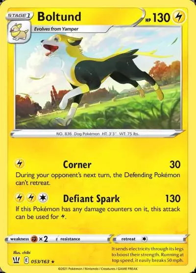 Boltund 53/163 Battle Styles Pokemon card