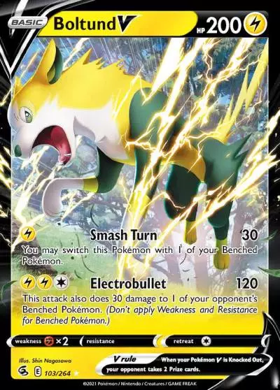 Boltund V 103/264 Fusion Strike Pokemon card