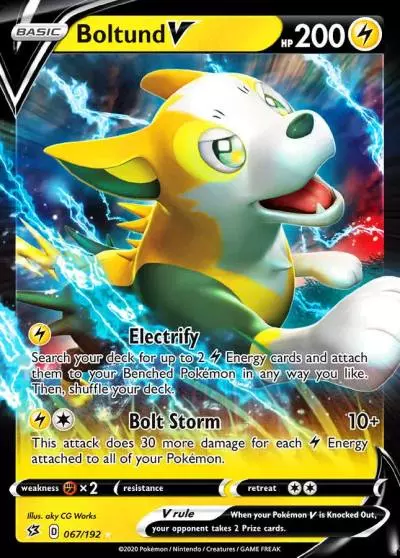 Boltund V 67/192 Rebel Clash Pokemon card