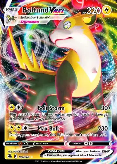 Boltund VMAX 104/264 Fusion Strike Pokemon card