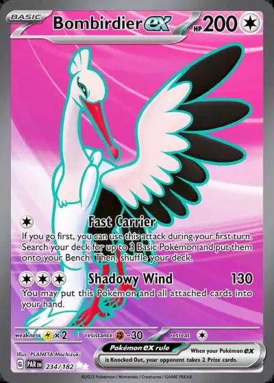 Bombirdier ex 234/182 Paradox Rift Pokemon card