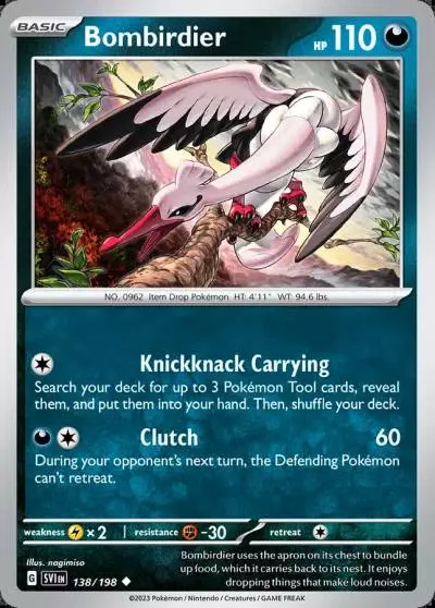 Bombirdier 138/198 Scarlet & Violet Pokemon card