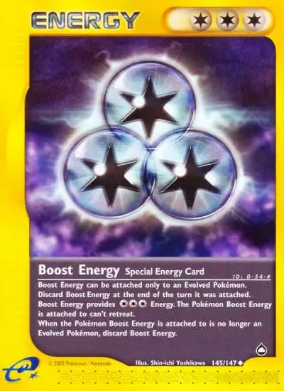 Boost Energy 145/147 Aquapolis Pokemon card