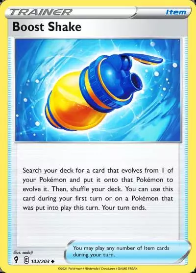 Boost Shake 142/203 Evolving Skies Pokemon card