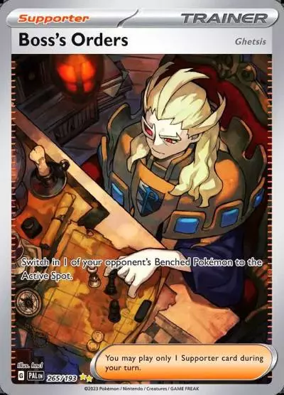 Boss's Orders (Ghetsis) 265/193 Paldea Evolved Pokemon card