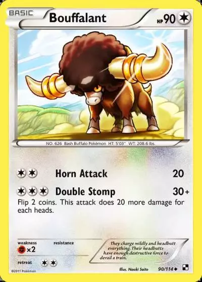Bouffalant 90/114 Black & White Pokemon card