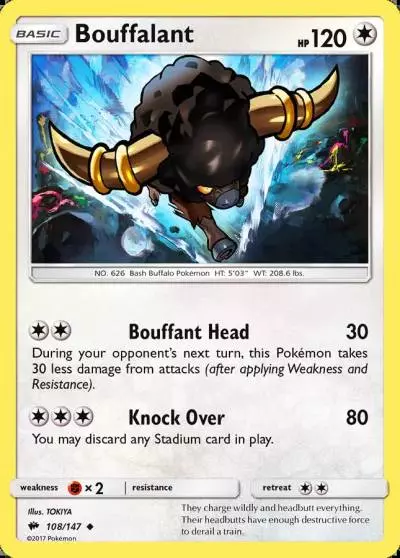 Bouffalant 108/147 Burning Shadows Pokemon card