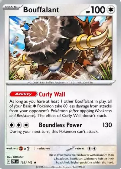 Bouffalant 119/142 Stellar Crown Pokemon card