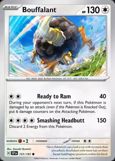 Bouffalant 151/191 Surging Sparks Pokemon card