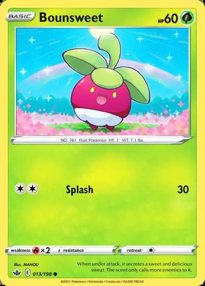 Bounsweet 13/198 Chilling Reign Pokemon card
