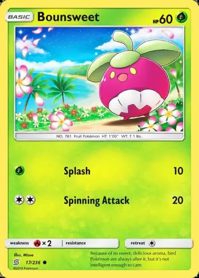 Bounsweet 17/236 Unified Minds Pokemon card