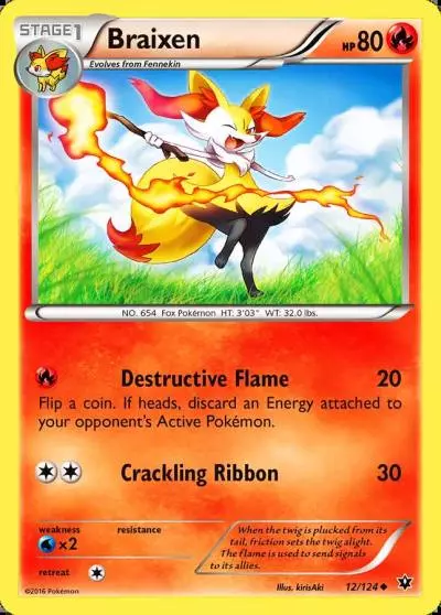 Braixen 12/124 Fates Collide Pokemon card