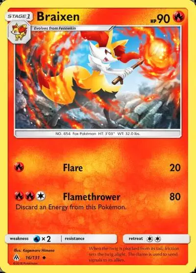 Braixen 16/131 Forbidden Light Pokemon card