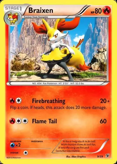 Braixen 9/39 Kalos Starter Set Pokemon card
