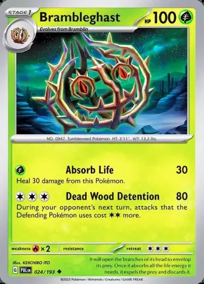 Brambleghast 24/193 Paldea Evolved Pokemon card