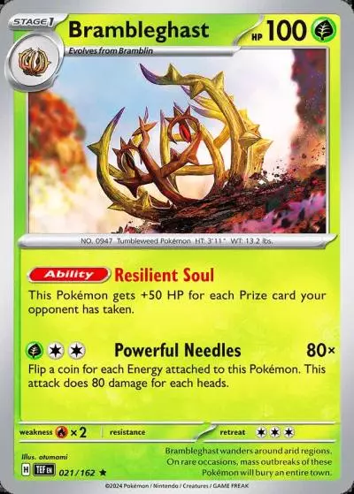 Brambleghast 21/162 Temporal Forces Pokemon card