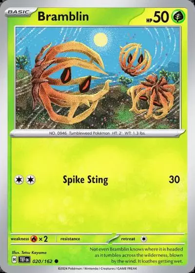 Bramblin 20/162 Temporal Forces Pokemon card