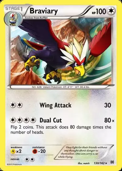 Braviary 130/162 BREAKthrough Pokemon card