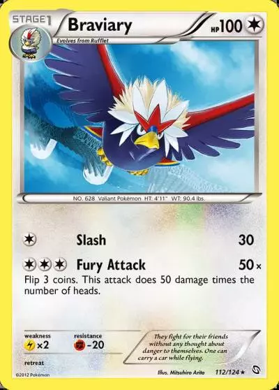 Braviary 112/124 Dragons Exalted Pokemon card