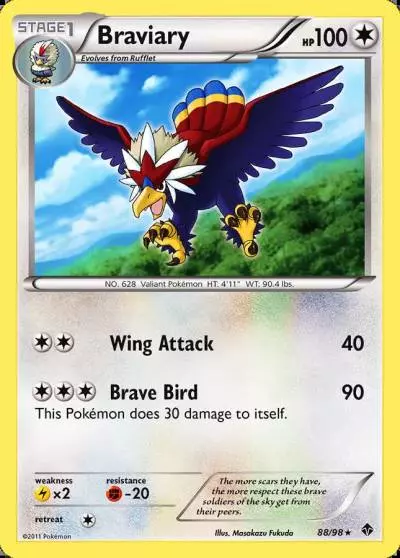 Braviary 88/98 Emerging Powers Pokemon card