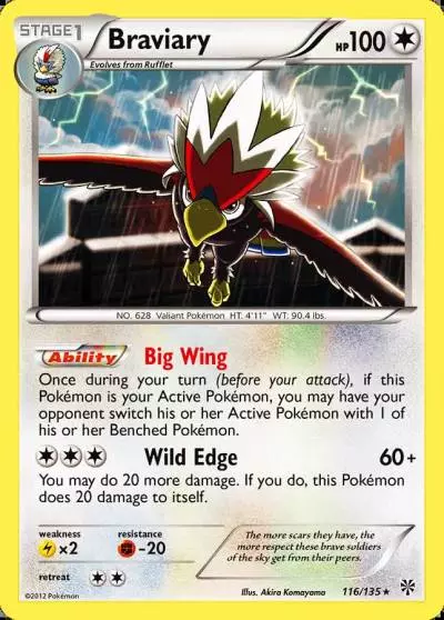 Braviary 116/135 Plasma Storm Pokemon card