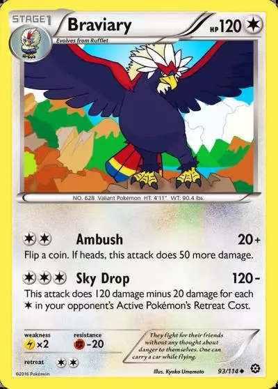 Braviary 93/114 Steam Siege Pokemon card