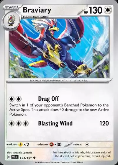 Braviary 153/191 Surging Sparks Pokemon card