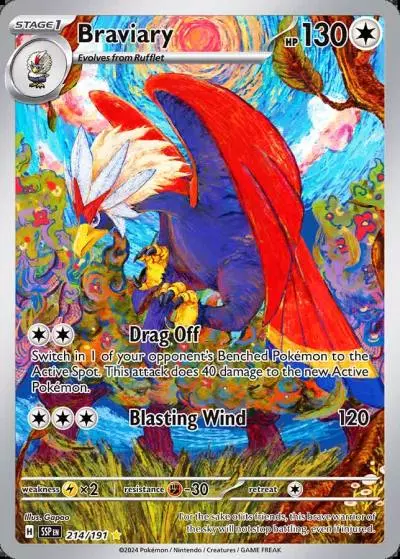 Braviary 214/191 Surging Sparks Pokemon card