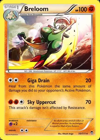 Breloom 50/111 Furious Fists Pokemon card