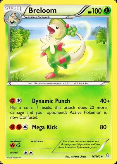 Breloom 16/160 Primal Clash Pokemon card
