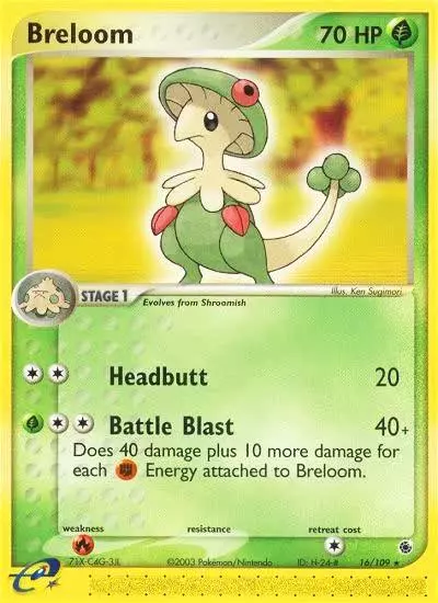 Breloom 16/109 Ruby & Sapphire Pokemon card