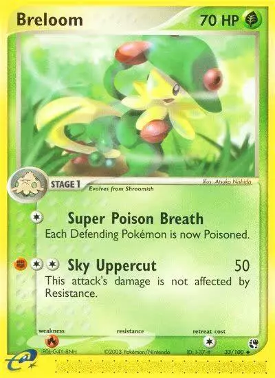 Breloom 33/100 Sandstorm Pokemon card