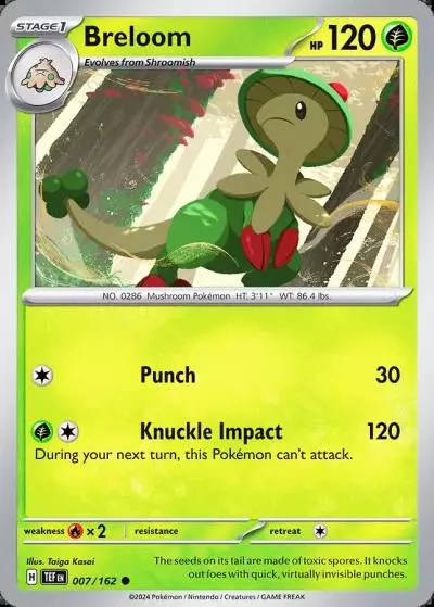 Breloom 7/162 Temporal Forces Pokemon card