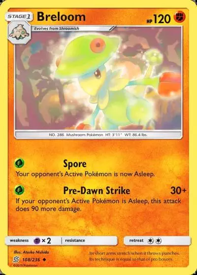 Breloom 108/236 Unified Minds Pokemon card