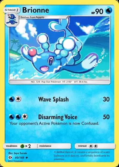 Brionne 40/149 Sun & Moon Pokemon card