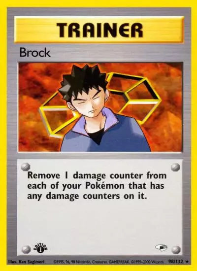 Brock 98/132 Gym Heroes Pokemon card
