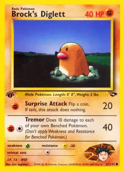 Brock's Diglett 67/132 Gym Challenge Pokemon card