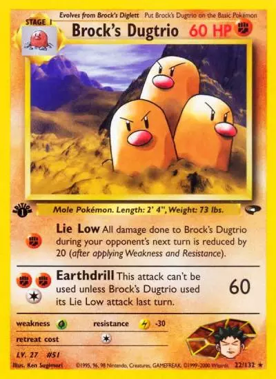 Brock's Dugtrio 22/132 Gym Challenge Pokemon card
