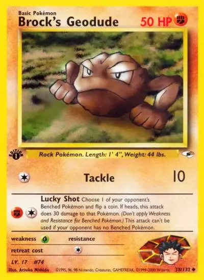 Brock's Geodude 38/132 Gym Heroes Pokemon card
