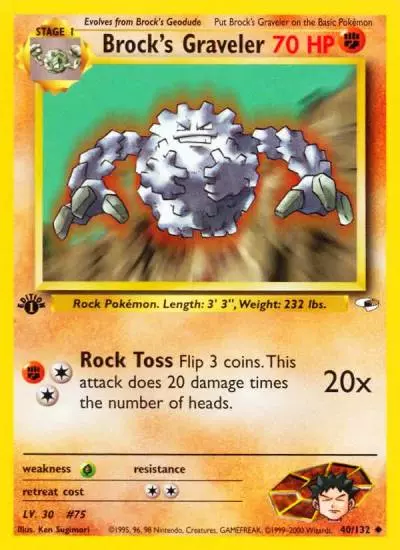 Brock's Graveler 40/132 Gym Heroes Pokemon card