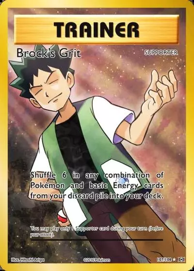 Brock's Grit 107/108 Evolutions Pokemon card