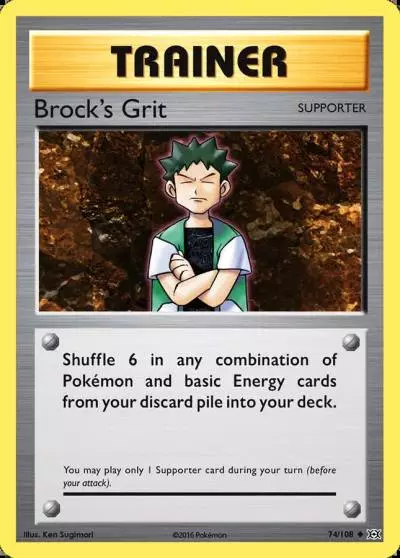 Brock's Grit 74/108 Evolutions Pokemon card